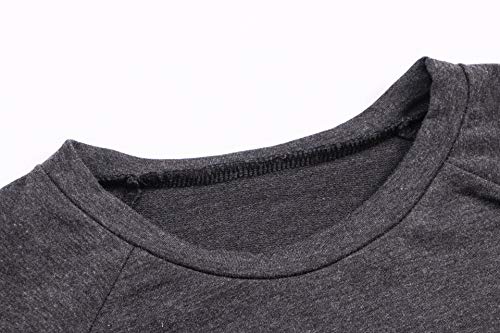 Heymiss Womens Tops Cat Mom Gifts Long Sleeve Shirt Crewneck Soft Pullover Sweatshirt Letter Print Tops Casual Fall Clothing Dark Gray Cat Mom Xxl #TOP3