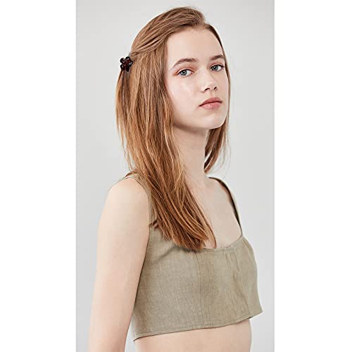 Aoprie Mini Hair Clips For Girls 20 Count Small Size Sun Flower Claw Clip For Girls Hair Clips Claw Hair Accessories For Women Girls Black Brown Clear Plastic #TOP1