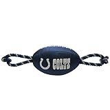 Pets First NFL Indianapolis Colts Football Dog Toy, Tough Quality Nylon Materials, Strong Pull Ropes, Inner Squeaker, NFL Team Color