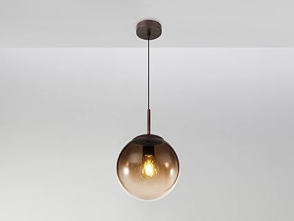 meineWunschleuchte Opvallende hanglamp met glazen bol 1 vlam, design amberglas, Ø 20cm photo 3