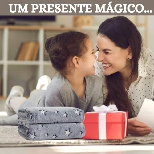 MANTA BRILHA NO ESCURO COBERTOR INFANTIL GRANDE MACIA MANTINHA MICROFIBRA AVELUDADO MAGICA FLUORESCE