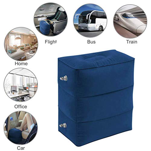 LIFKOME Almofada inflável para descanso de pés para viagem almofadas de altura ajustáveis cama de av