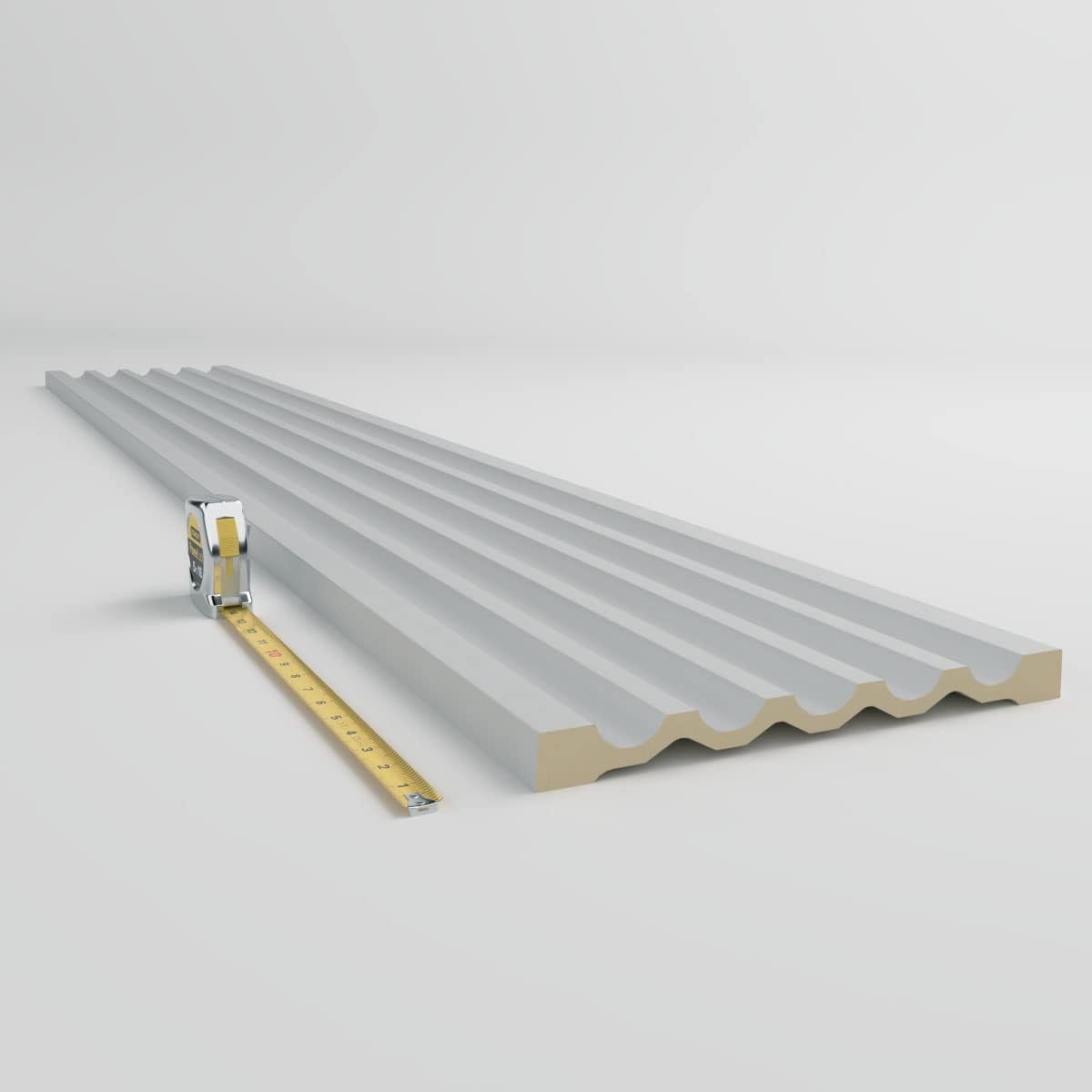 Ekena Millwork CAS13X79X01 Fluted Window & Door Casing, 12 5/8"W x 78 3/4"H x 1 1/8"D, Primed