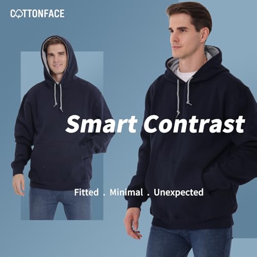 Two-Tone Men Pullover Hoodie – Soft Fleece Sweatshirts, Relaxed Fit with Contrast Hood3