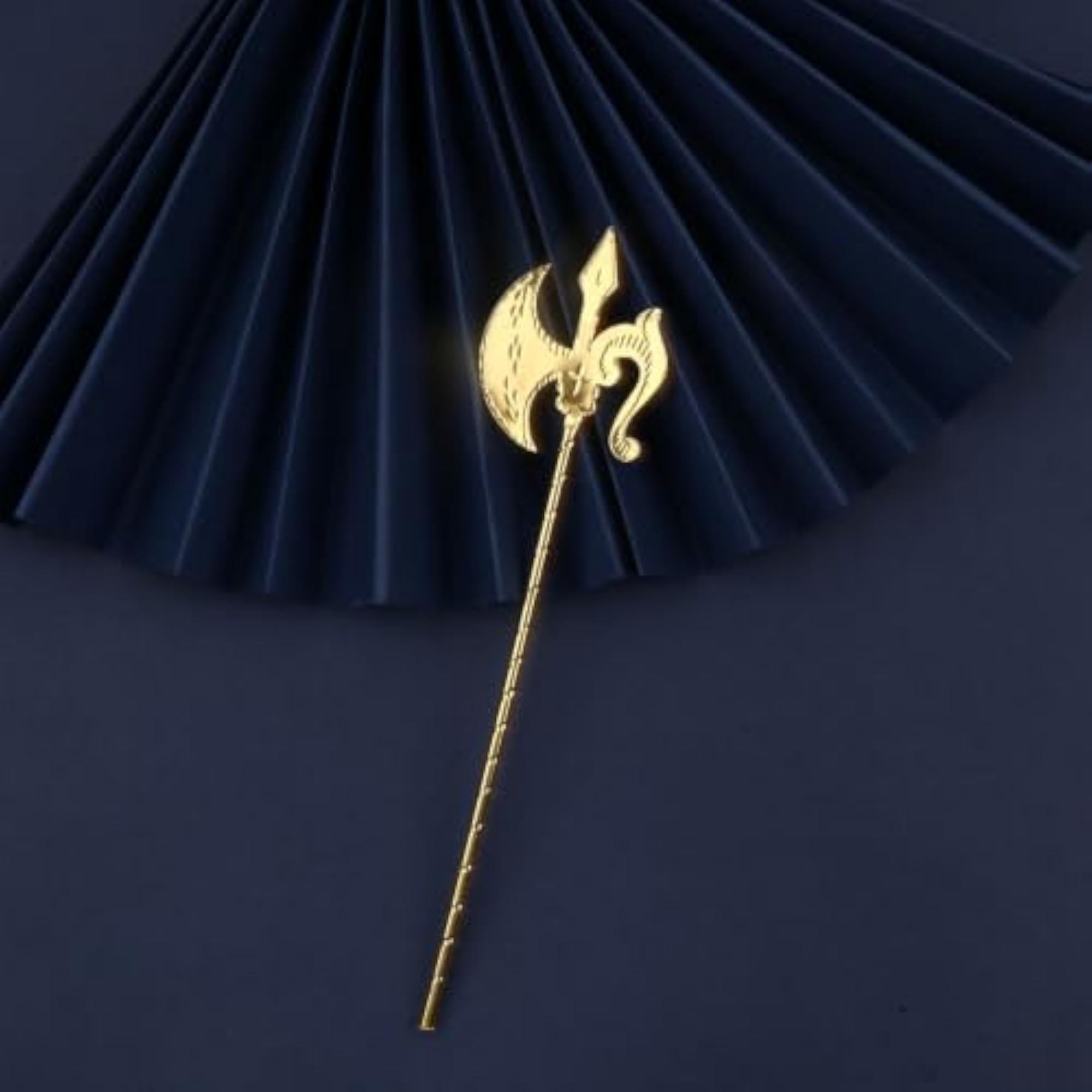 Art Jewellery Traditional Gold Finish Trishul with Temple Design
