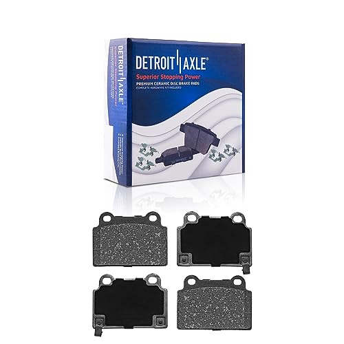 Image of Detroit Axle - Rear Brake Pads for 2008-2015 Mitsubishi Lancer, Ceramic Brake Pads w /Hardware 2009 2010 2011 2012 2013 2014 Replacement