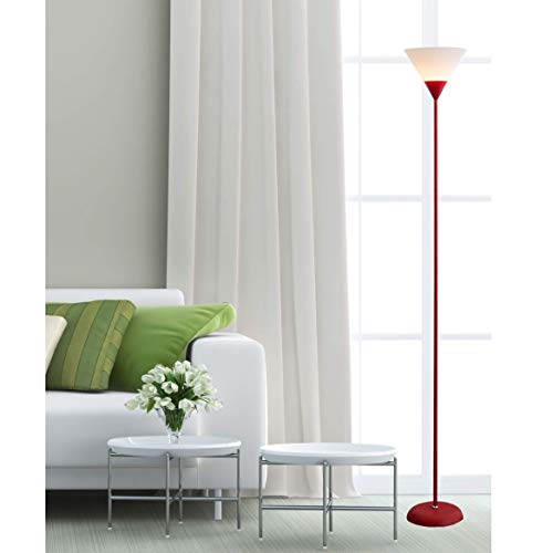 Luminária Chão 1,80m Pedestal Coluna Abajur Led Spot Bivolt Gimpo PF-04 Cor: Vermelho