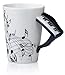 Kompassswc Keramiktasse mit Motiv Henkel Lustig Musik Kaffeetasse Porzellan Tee Kaffee Tasse Musiknoten Bedruckt Teebecher Geschenk 0,3L (Klavier)