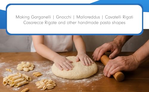 Tredoni Professional Garganelli/Gnocchi Wood Paddle Slanted Ridge Board Pasta Maker + Stick, 3.6x5" (9x12.5 cm) by Tredoni - Image 4