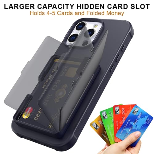 Étui à rabat iPhone 16 Pro Max avec miroir caché et portefeuille résistant - 2