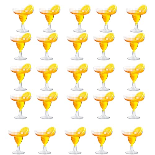 カクテルグラス 25個入り シャンパングラスステムウェア 使い捨てワインカッ プラスチッ 150ml ワイングラス 誕生日パーティー 結婚式用品(10.5*9.6cm)