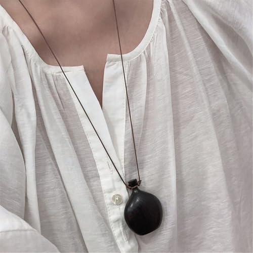 Adjustable Wood Liquor Bottle Necklace Multifuntional Jewelry Ethnic Styles Necklace for Artistic Event and Gatherings3