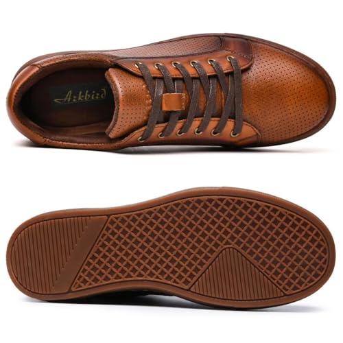 Image of Arkbird Casual Sneakers, Originals Oxford Lace-up Leather Shoes for Men Brownness 10.5