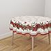 Round Christmas Tablecloth 60 Inch, Bow Holly and Red Birds Designs Christmas Table Cover, Winter Holiday Party Tablecloth Decorations Xmas New Year Table Cloth for Kitchen Dining Decor