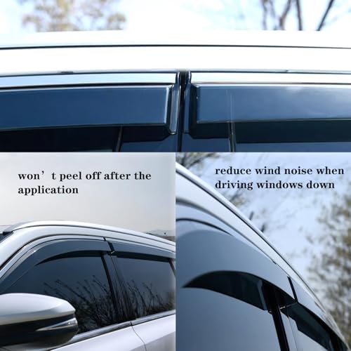 VESUL Compatible with 2025 2026 Nissan Kicks Rain Guards Wind Deflectors Anti-Rain Window Visors with Tape 304 Stainless Steel Trim–Noise Reduction&All-Weather Protection Outside Channel by Vesul - Used condition - Image 7