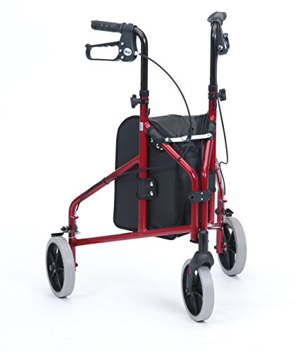 Drive DeVilbiss Healthcare Red Lightweight Aluminium Tri-Walker with Vinyl Bag
