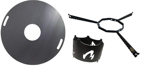 Komplettset Feuerplatte 80cm 5mm Abstandshalter + Wok Aufsatz Plancha Grill #202