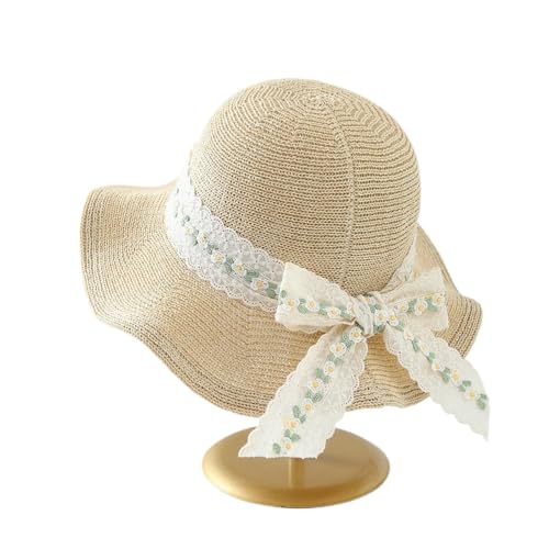 Chapeau de paille plage grand bord haut de gamme avec ruban nœud chic féminin