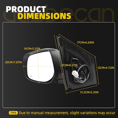 Dasbecan Left Mirror Compatible With 09-13 Toyota Corolla Silver 1F7 5Pins by Dasbecan - Used condition - Image 3