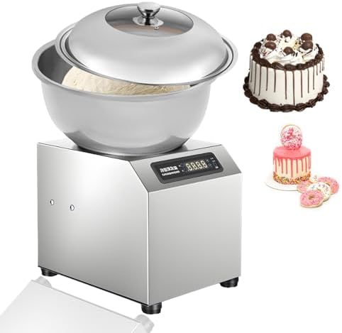 Commercial Dough Mixer Machine 8KG/18LBS - 1800W High Power, 1400r/min Kneading Mixer with Visible Lid for Bakery, Pizzeria & Restaurant Use
