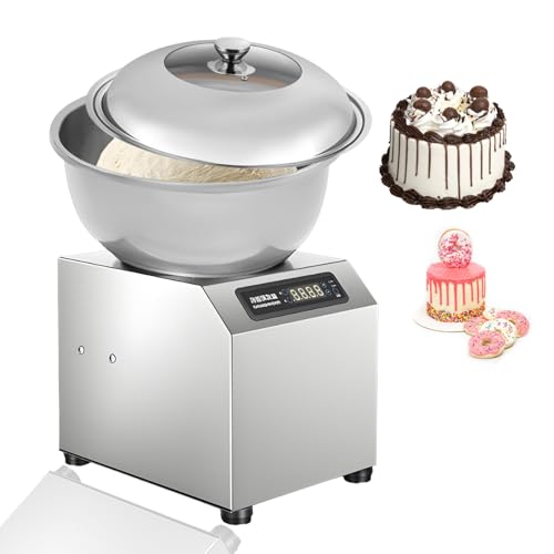 HCAUYNN Amasadora, 8KG/18LBS Máquina Comercial para Hacer Masa, Máquina de Amasar, 1400 RPM 1800W, con Tapa Transparente para Panadería y Pizzería 5kg(11lbs)