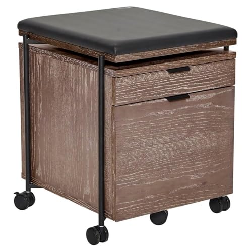 Unique Furniture 2-Drawer Wood Mobile Pedestal with Castors in Thermo