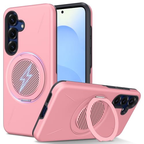 TLOMPLO �Ή� Galaxy S25/S24 �p�� �P�[�X magsafe�Ή� 360°��]�X�^���h �ϏՌ� �ČRMIL�K�i ������ �����O�t�� ���C�����X�[�d�Ή� �A�C�t�H�� S25/S24 �p�J�o�[ �w��h�~ �����Y�ی� �s���N 525-s25-