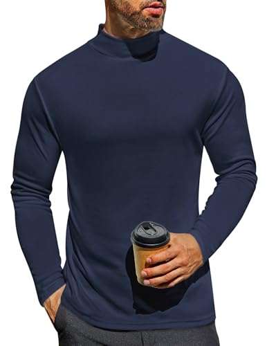 Ekouaer Men's Mock Turtleneck Long Sleeve Turtle Neck Tops Thermal Shirts - image 1