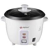 alpina Dampfgarer Reiskocher Warmhaltefunktion 0,6L Dampfgarer Reiskochtopf Aluminiumtopf 300 Watt