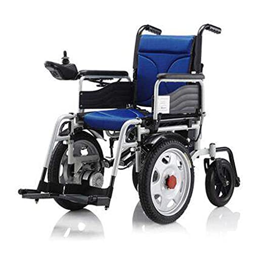 KUAW Ayuda para Caminar eléctrica La Silla de Viaje de tránsito portátil Plegable con reposabrazos Puede Abrir la Vespa automática compacta Inteligente (Color : Blue)