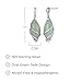 MORGAN & PAIGE .925 Sterling Silver Rhodium Plated Genuine Jade Earrings for Women - Wire-Wrapped Marquise Cut Green Drop Sterling Silver Earrings with Diamond Accents, Hypoallergenic Elegant Gifts