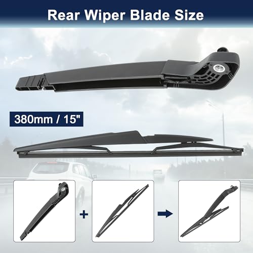 Escobilla limpiaparabrisas trasera Volvo V70 2003 2004 2005 2006 2007 con brazo completo 390mm 2