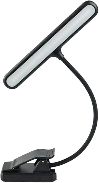 LNIDEAS 26 LED Rechargeable Music Stand Light, Flexible Clip On Orchestra Piano Lights, 4 Color Temperature Optional Amber Book Light, Perfect for Piano, Reading, Sewing and Darts Board
