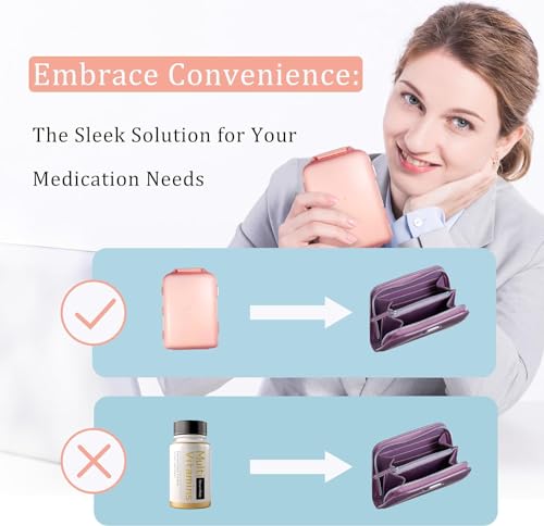 Image of Large Pill Organizer with 146 Medicine Labels, Grey Travel Pill Case | Large 10-compartment pill case with 146 labels for vitamins, supplements, daily meds, 7-day planning, work, travel, and home