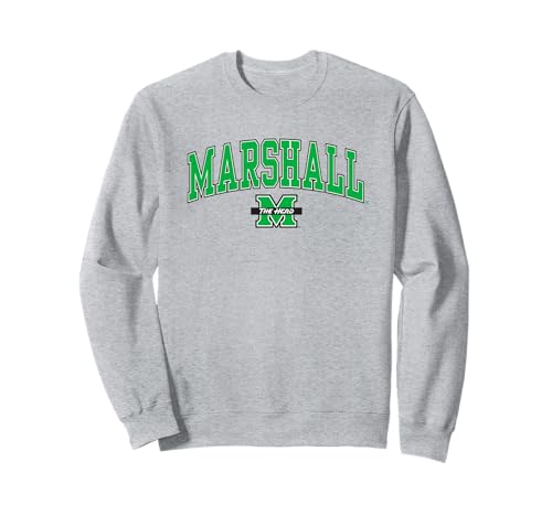 Marshall Thundering Herd Arch Over Heather Gray Sweatshirt