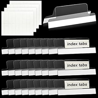 2 Inch Insertable Self-Adhesive Tabs with Printable Inserts with File Folder Labels Sticky Plastic Index Tabs Clear Divider Tabs Stick on File Tabs Self Adhesive for Book Page(50 Pieces)