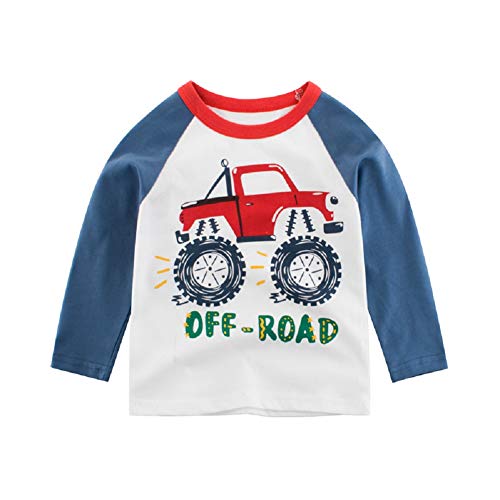 Warmbaby Little Boys Kids Long Sleeve T-Shirts Monster Truck Raglan Size 6