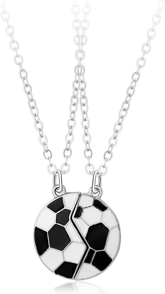 DOYYCA Best Friend Necklace Gifts Friendship Necklace Magnetic Matching Football Soccer Basketball Pendant BFF Necklace for 2 Boys Girls