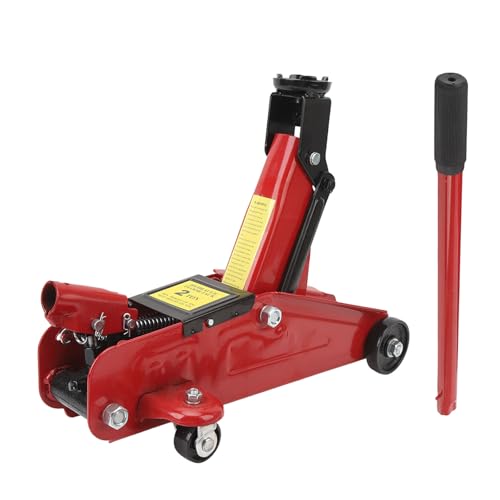 Universal Hydraulic Trolley Service, Strong Load Bearing Floor Jack with Plastic Ring, Portable Stable Car Lift Jack for Travel, Outdoor Activities, Long Distance Driving