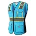 HoliSecure Safety Vest for women, Hi vis Reflective Lady Work vest With 9 Multi Pocket And Zipper(Blue Medium)