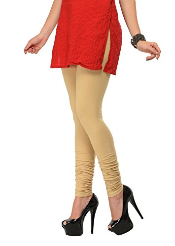Image of Frenchtrendz Women's Cotton Spandex Stretchable Mid Rise Slim Fit Churidar Leggings Pull On