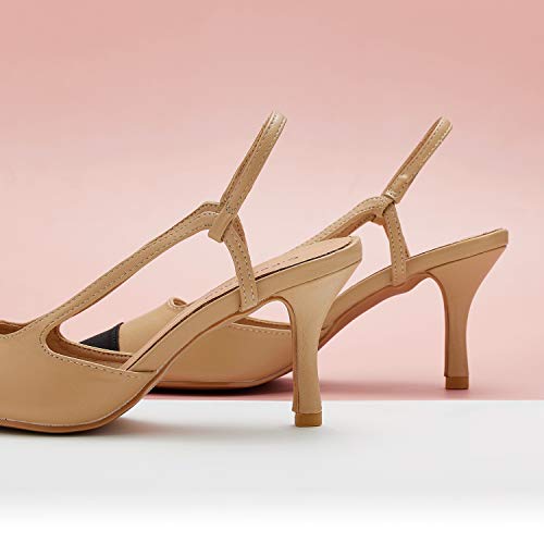 C.paravano Slingback Pumps I Women's Pumps I Slingback Heels For Women I Women's Slingback I Slingback Pumps I Beige Slingback Pumps I Beige Slingback (Size 38, Beige Heels) #TOP2