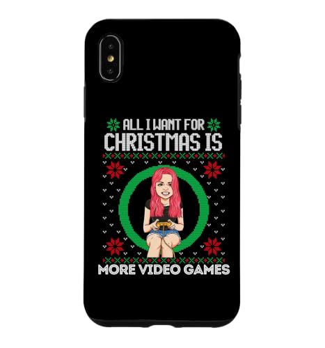 All I Want For Christmas Is More �r�f�I�Q�[�� �j�̎q ���̎q �Q�[�}�[ �X�}�z�P�[�X iPhone XS Max �p