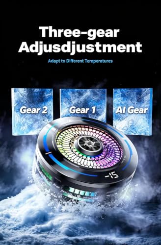 Image of Cubonic SL91 Mobile Game Phone RGB Cooler Semiconductor Heatsink with 3 Gear Speed(P2, P1, AI), LED Temperature Display, Type C Radiator Radiator for Gaming /Streaming /Editing