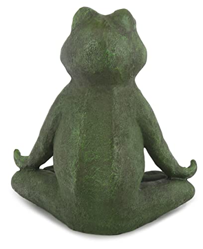 Buddha Groove Meditating Frog Garden Statue, 8.5 Inches Tall For Indoor And Outdoor Use, Cast Stone #TOP2