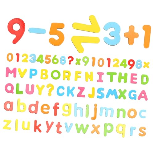 NOLITOY 3セット木製アルファベット 数字ステッカー 冷蔵庫用マグネット 子供の学習 教育用デコレーション 歳向け 認知発達 改行 鮮やかカラー 耐久性素材