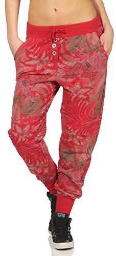 Malito Pantalón Boyfriend Baggy Aladin Bombacho Sudadera Twist 83728 Mujer Talla Única (Burdeos)