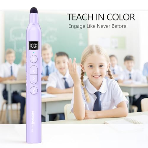 Norwii N21 Bluetooth Presentation Clicker with Telescopic Teaching Pointer, Presentation Remote with Retractable Stick for PowerPiont, Wireless Presenter, Slide Advancer - Purple