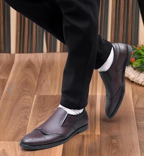 Image of ARAMISH Men's Genuine Leather Brogue Formal Shoes