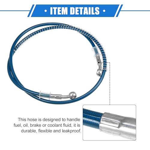 Manguera de freno que evita fugas de aceite de 120 cm y 10 mm en acero trenzado 6